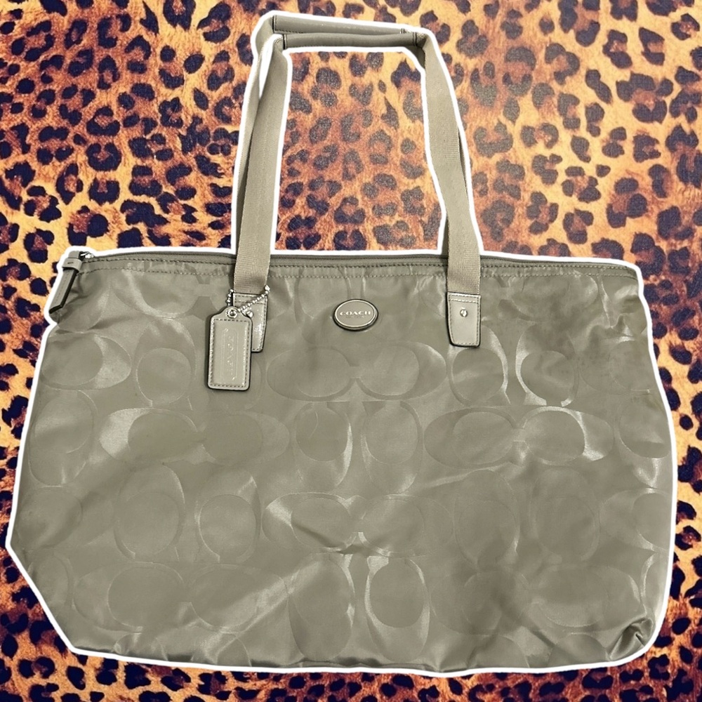 Coach Beige Signature Tote Bag